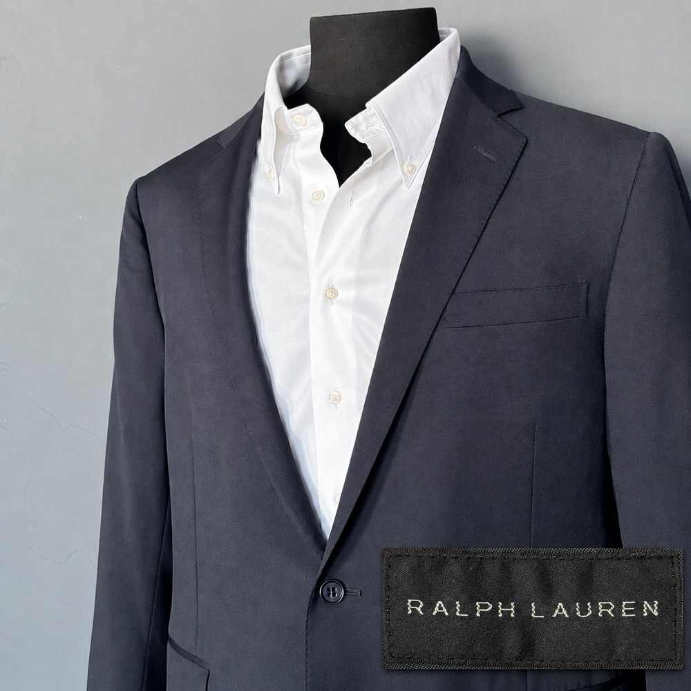 2 PIECE SUIT - Ralph Lauren Black Label | Size US 44 | 100% Wool | Navy Blue |